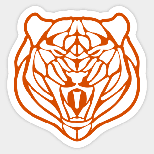 Abstract Orange Tiger Head Sticker